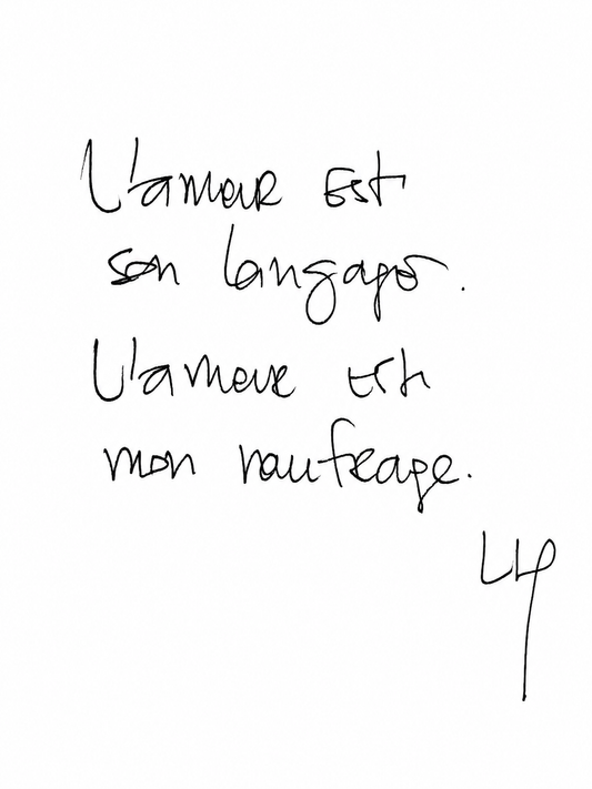 L’amour est mon naufrage — Œuvre manuscrite