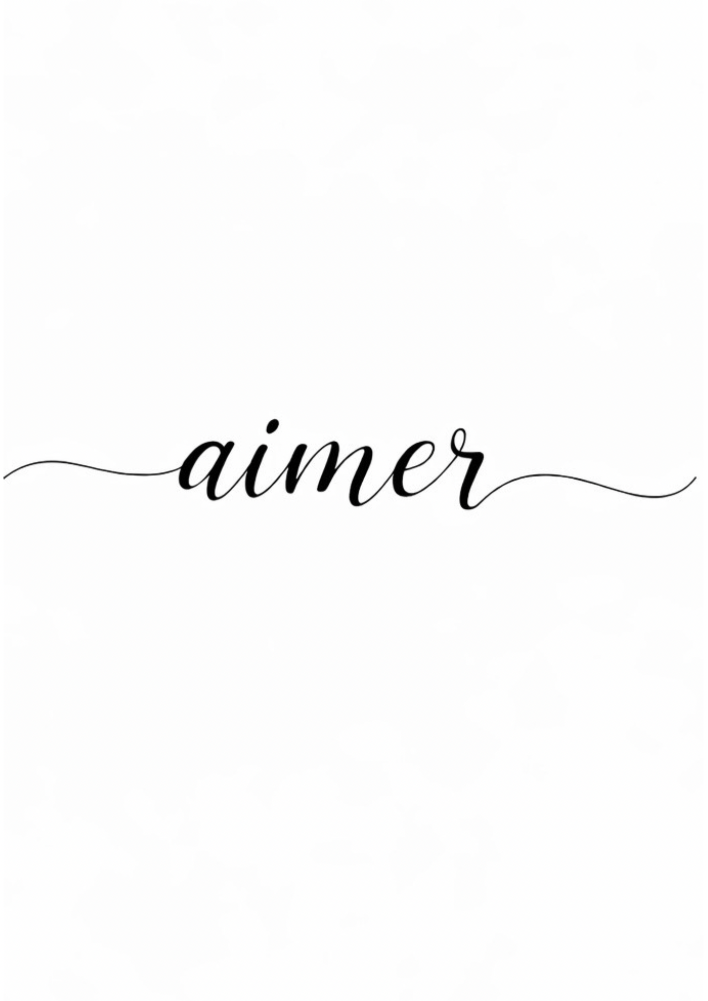 Affiche typographique A3 Aimer, design minimaliste noir sur blanc