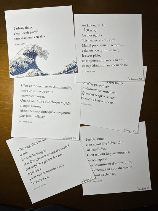 Affiche poétique « Okaeri » – Format 20x20, édition spéciale