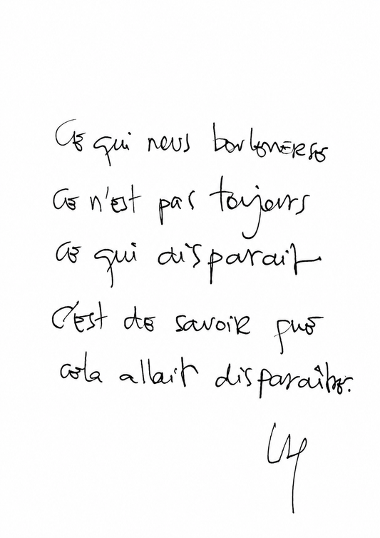 Ce qui nous bouleverse — Œuvre manuscrite
