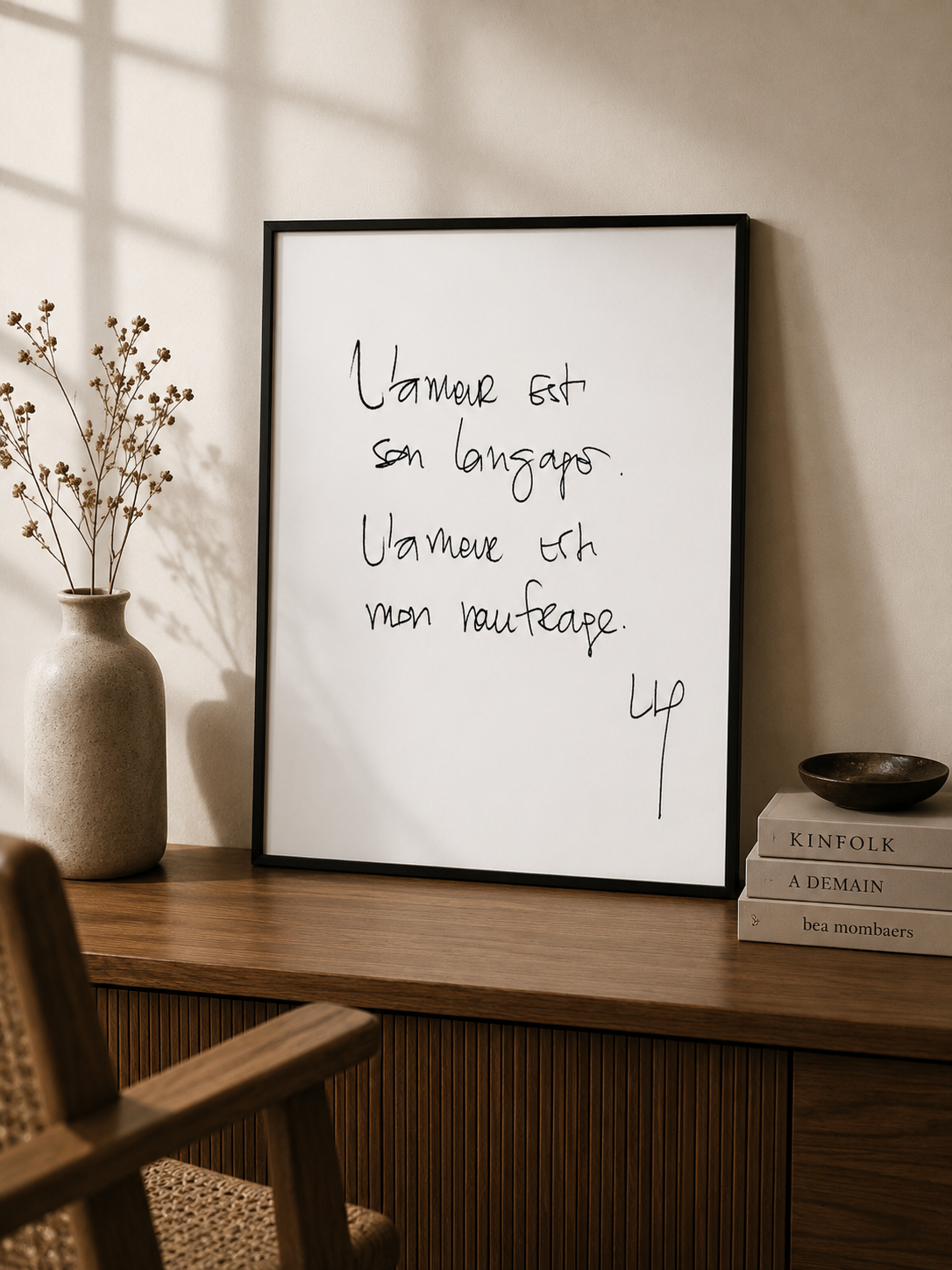 L’amour est mon naufrage — Œuvre manuscrite