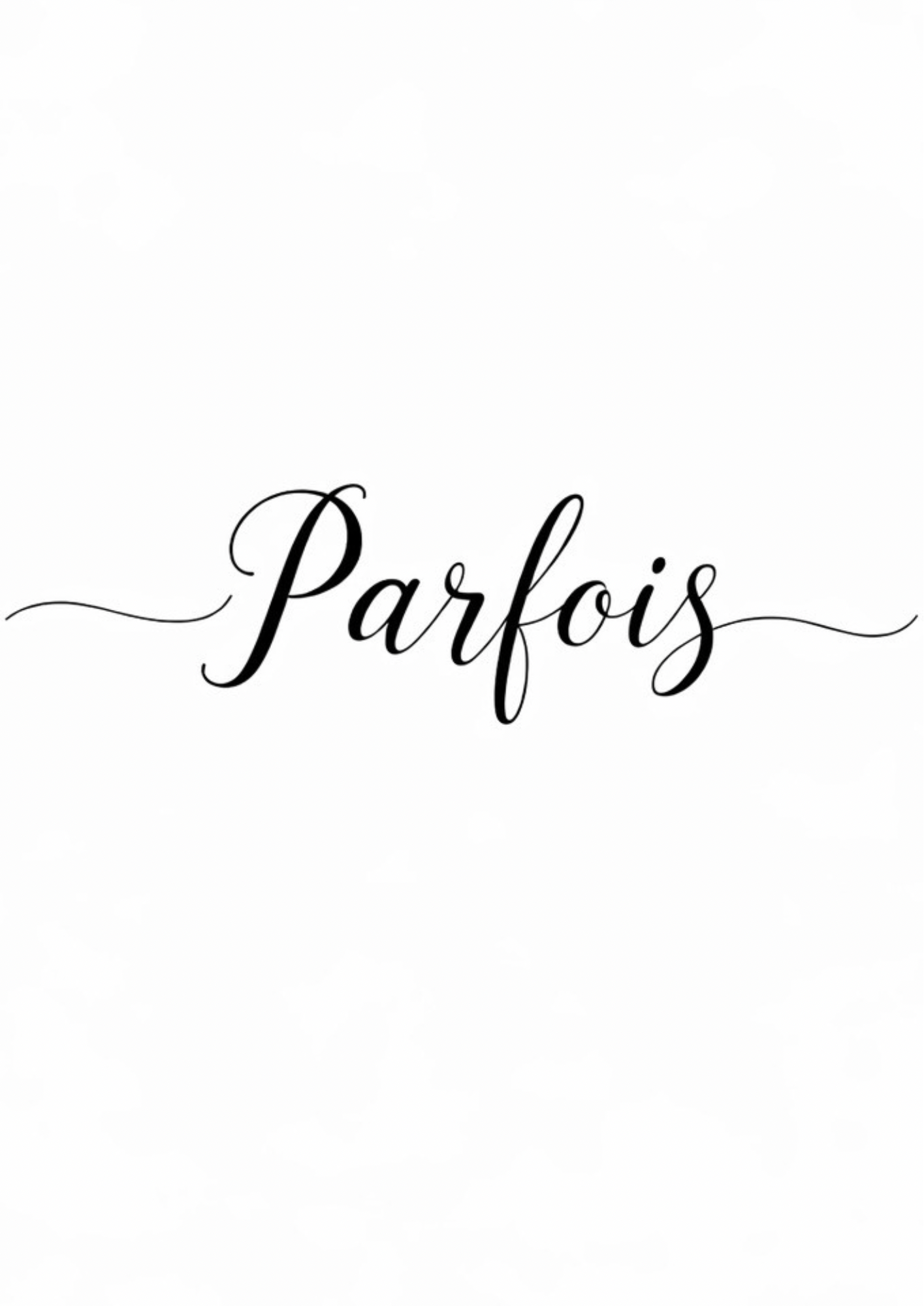 Affiche typographique A3 Parfois, design minimaliste noir sur blanc