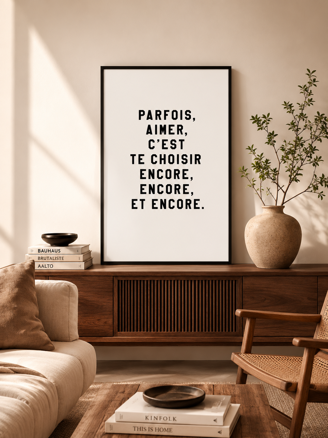Parfois, aimer, c’est te choisir encore, encore, et encore — Affiche poétique