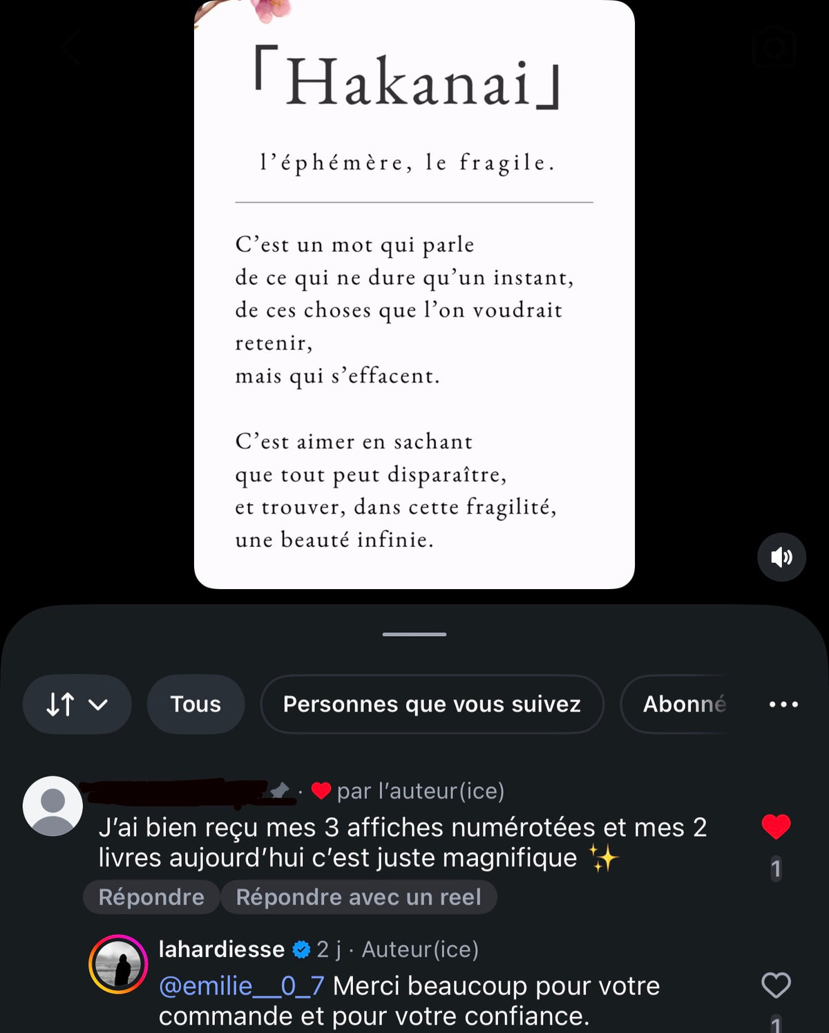 Hakanai — Affiche poétique | Édition limitée