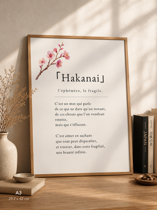 Hakanai — Affiche poétique | Édition limitée