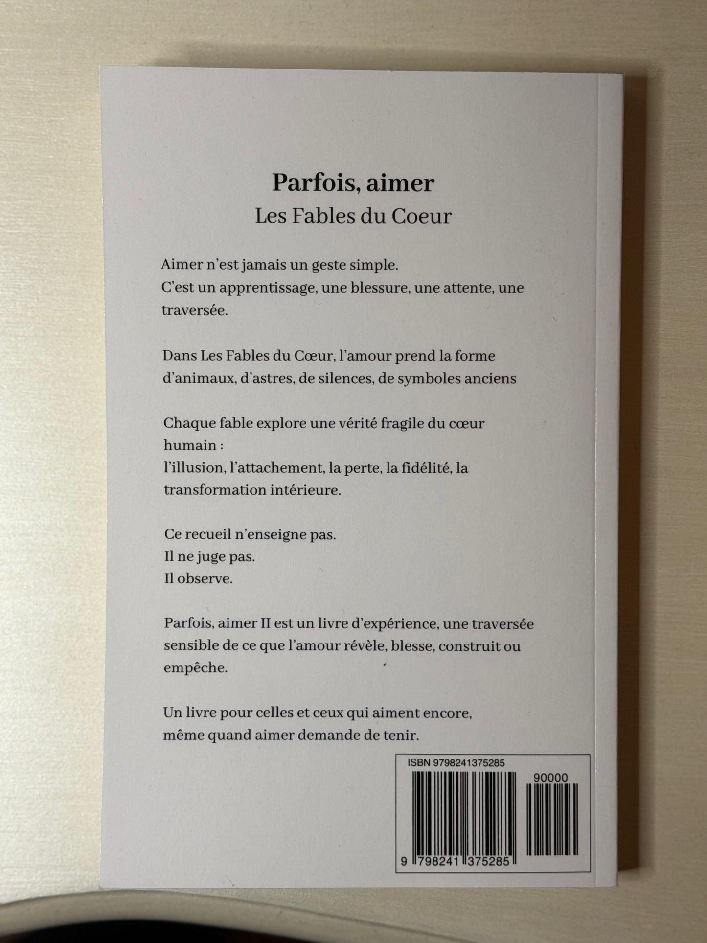 Extrait de Parfois, aimer II - Les Fables du Cœur, fables poétiques sur l'amour