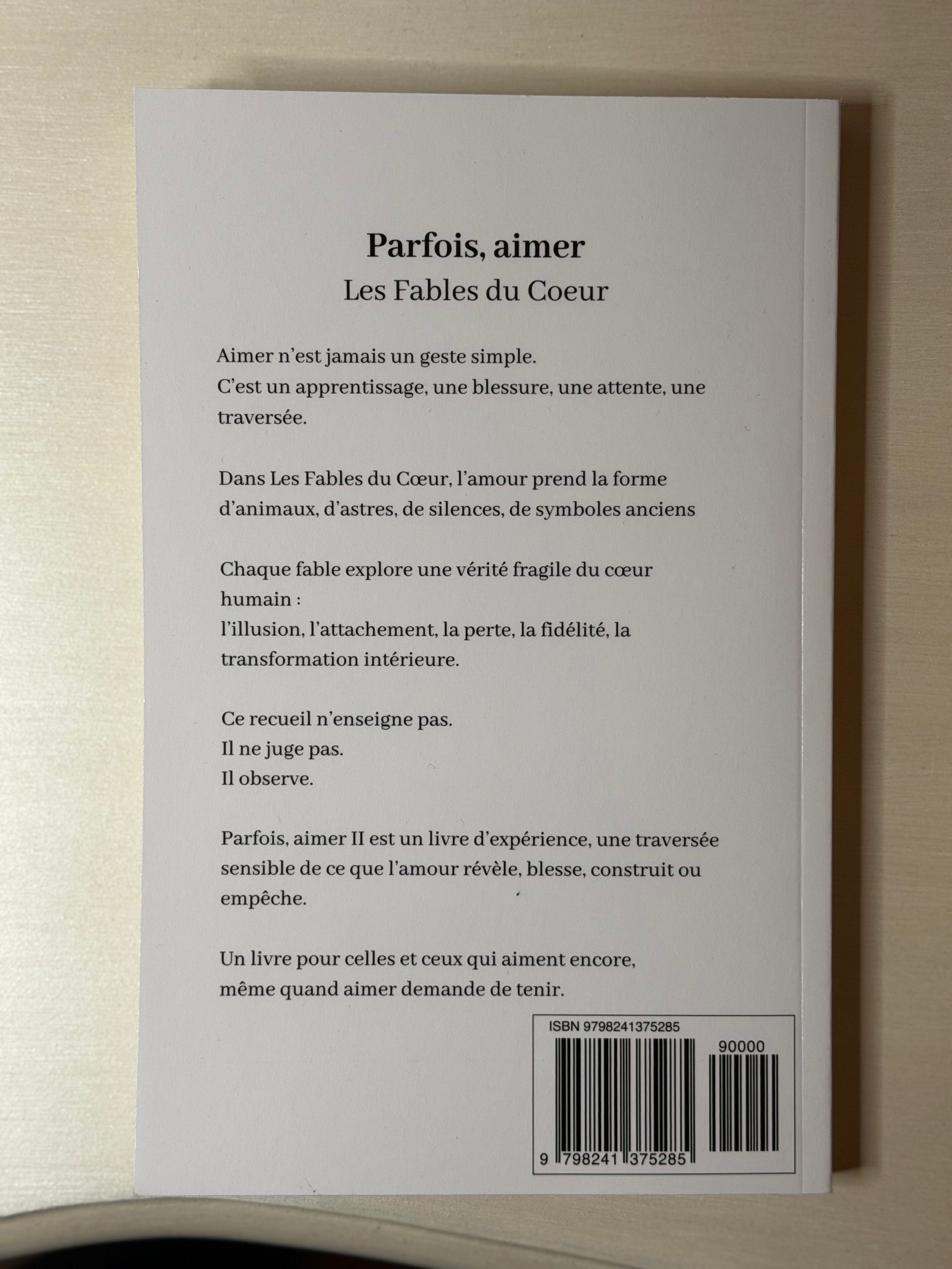 Extrait de Parfois, aimer II - Les Fables du Cœur, fables poétiques sur l'amour