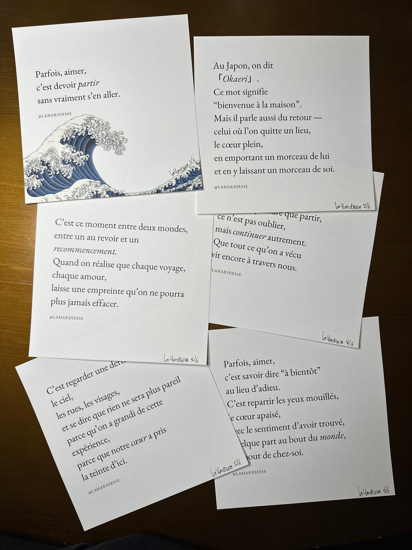 Affiche poétique « Okaeri » – Format 20x20, édition spéciale